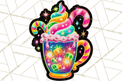 Neon Christmas Clipart Png, Kawaii Holiday Sticker Icons Product Image 3