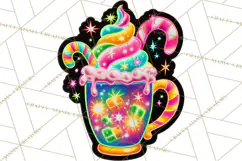 Neon Christmas Clipart Png, Kawaii Holiday Sticker Icons Product Image 3
