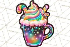 Neon Christmas Clipart Png, Kawaii Holiday Sticker Icons Product Image 4