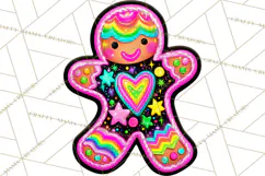 Neon Christmas Clipart Png, Kawaii Holiday Sticker Icons Product Image 3
