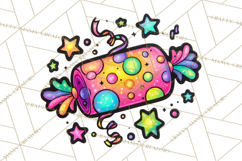 Neon Christmas Clipart Png, Kawaii Holiday Sticker Icons Product Image 3