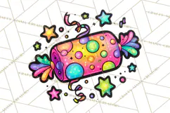 Neon Christmas Clipart Png, Kawaii Holiday Sticker Icons Product Image 3