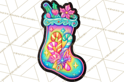 Neon Christmas Clipart Png, Kawaii Holiday Sticker Icons Product Image 4