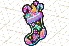 Neon Christmas Clipart Png, Kawaii Holiday Sticker Icons Product Image 5