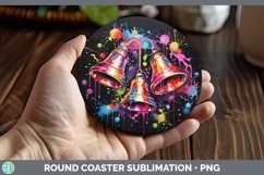 GorgeousNeon Christmas Round Coaster design.