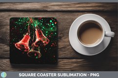 GorgeousNeon Christmas Square Coaster design.