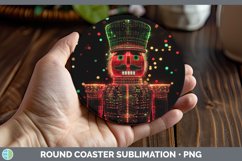 GorgeousNeon Christmas Round Coaster design.