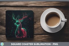GorgeousNeon Christmas Square Coaster design.