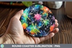 GorgeousNeon Christmas Round Coaster design.