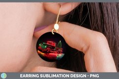 GorgeousNeon Christmas Round Earrings design.