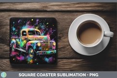 GorgeousNeon Christmas Square Coaster design.