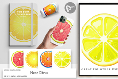 Digital Paper Neon Citrus Product Image 1