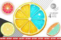 Neon Citrus Clipart Product Image 1
