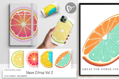 Digital Paper Neon Citrus Product Image 1