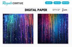 Neon Colored Electric Rain Seamless Digital Paper Product Image 1