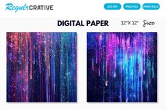 Neon Colored Electric Rain Seamless Digital Paper Product Image 1