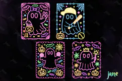 Neon Cute Halloween Kids Boy Girl PNG Product Image 1