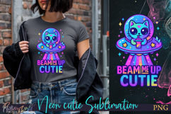 Sublimation Neon Cutie | Funny Quote | beam me up cutie Product Image 1