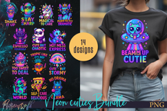 Neon Cuties Bundle | Funny Quotes | Sublimation Designs Product Image 1