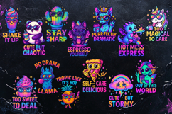 Neon Cuties Bundle | Funny Quotes | Sublimation Designs Product Image 2