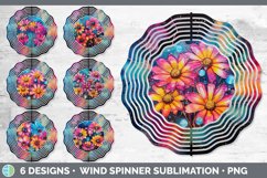 Bundle of six Alcohol Ink Daisys Wind Spinner designs.