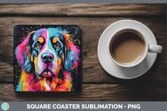 GorgeousNeon Dogs Square Coaster design.