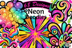 Neon Doodles PNG Clip Art Product Image 1