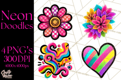 Neon Doodles PNG Clip Art Product Image 1