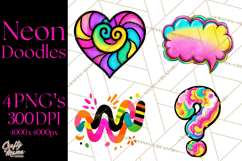 Neon Doodles PNG Clip Art Product Image 1