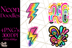 Neon Doodles PNG Clip Art Product Image 1