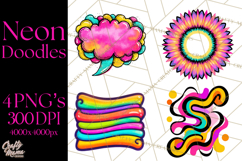 Neon Doodles PNG Clip Art Product Image 1