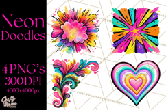Neon Doodles PNG Clip Art Product Image 1