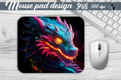 Neon Dragon Mouse Pad | Mousepad sublimation Product Image 1