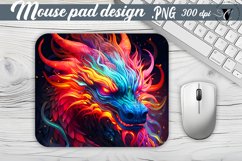 Neon Dragon Mouse Pad | Mousepad sublimation Product Image 1