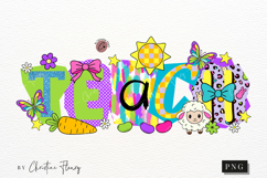 Preppy Ransom Easter Teach PNG Design | Easter PNG Product Image 5