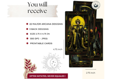 Neon Eclipse Arcana Cyberpunk Tarot Printables Product Image 2