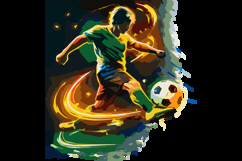Neon Energy Soccer Player Illustration Design Product Image 2