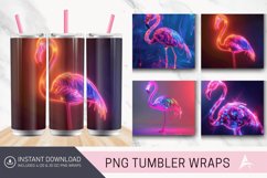 Neon flamingo Tumbler Wrap Product Image 1