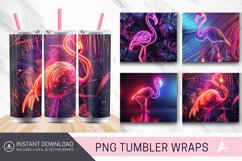 Neon flamingo Tumbler Wrap Product Image 1