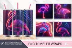 Neon flamingo Tumbler Wrap Product Image 1