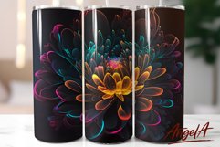 Neon tumbler wrap / Neon flower / black tumbler wrap design Product Image 1