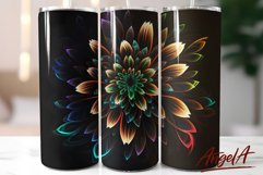 Neon Flower tumbler wrap / Glow in the dark tumbler wrap Product Image 1
