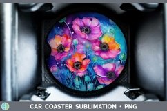 GorgeousNeon Flowers Car Coaster design.