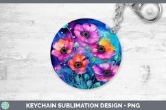 GorgeousNeon Flowers Keychain design.