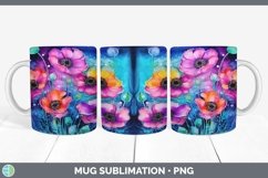 GorgeousNeon Flowers Mug Wrap design.