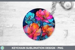 GorgeousNeon Flowers Keychain design.