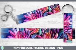 GorgeousNeon Flowers Key Fob design.