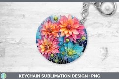 GorgeousNeon Flowers Keychain design.