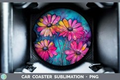 GorgeousNeon Flowers Car Coaster design.