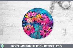 GorgeousNeon Flowers Keychain design.